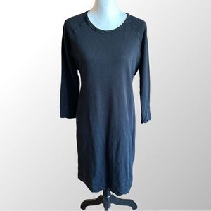 James Perse Dress Women’s Large (3) Black Supima‎ Cotton Sweatshirt Sheath Dress